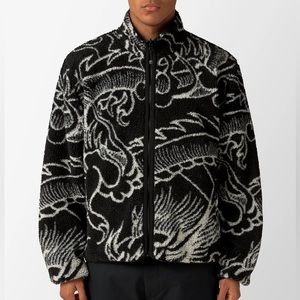 Stussy DRAGON SHERPA JACKET Reversible - Black